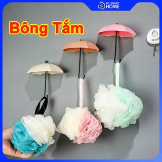 Bông tắm tạo bọt cao cấp - cuộn bông tắm dạng lưới 2 màu cao cấp có dây móc treo