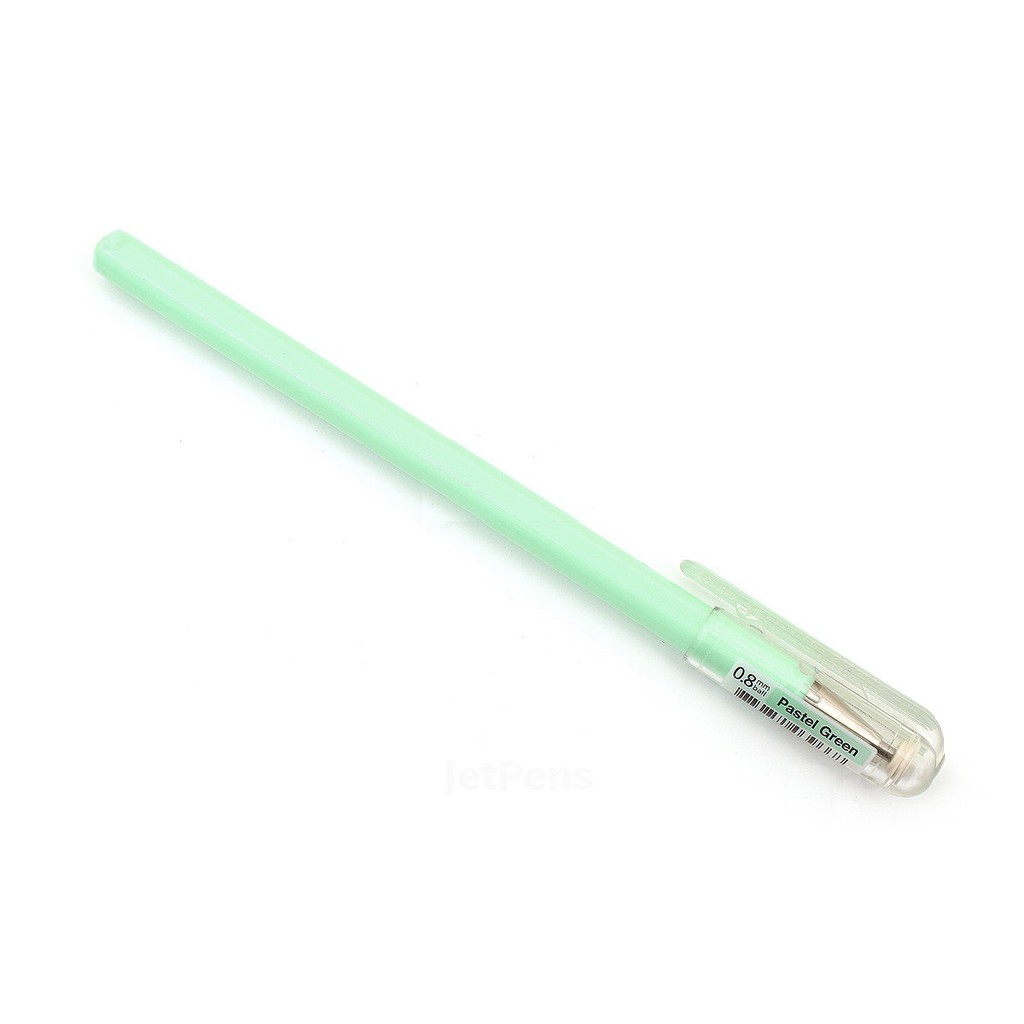 Bút gel sữa dạ quang Pentel Hybird Milky - Metal tip 0.8mm - Màu xanh lá pastel (Pastel Green)