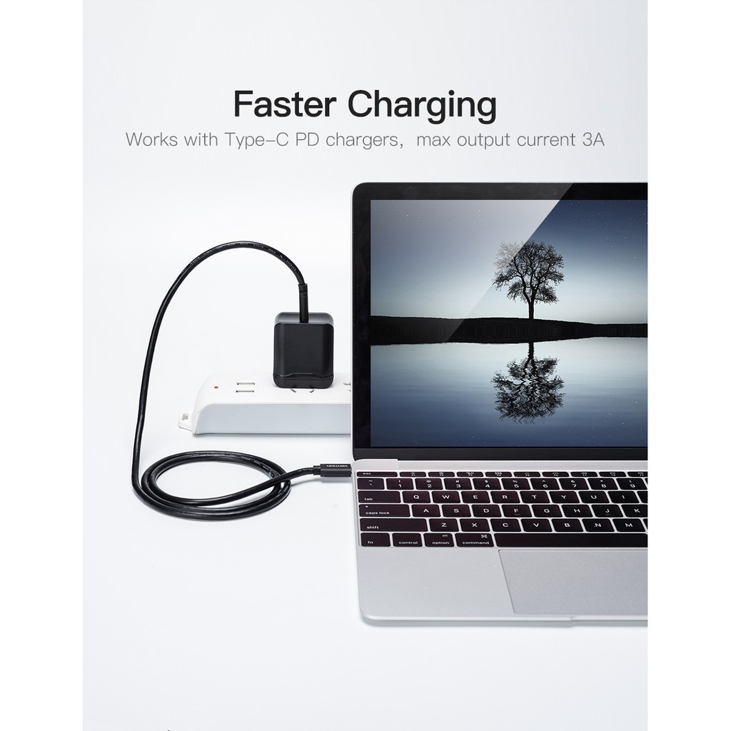 [Mã SKAMCLU9 giảm 10% đơn 100K] Cáp USB Type C Male to Male Vention (1m-1.5m) CAUB - Ben Computer