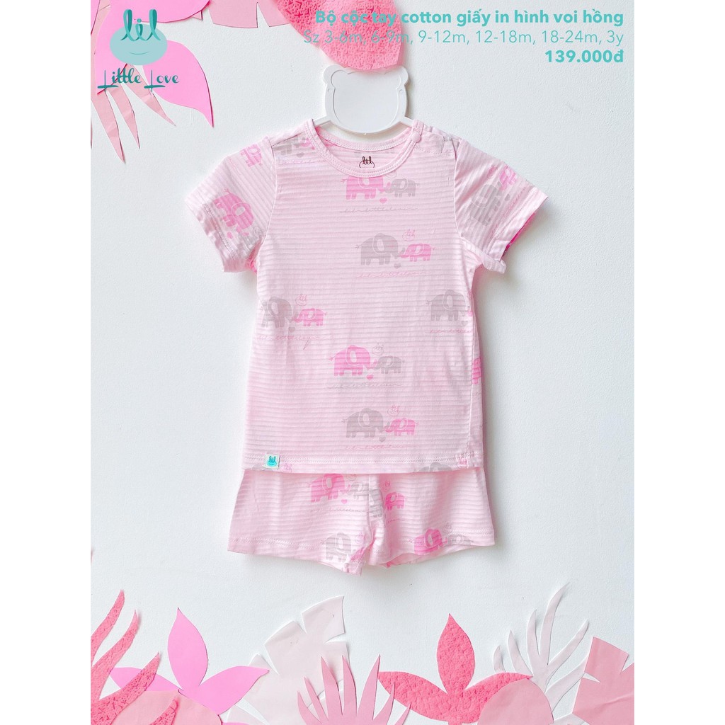 [Mã SKAMCLU7 giảm 10% cho đơn từ 0Đ] [GIÁ SỐC] Bộ cộc tay quần đùi cotton giấy trẻ em Little Love