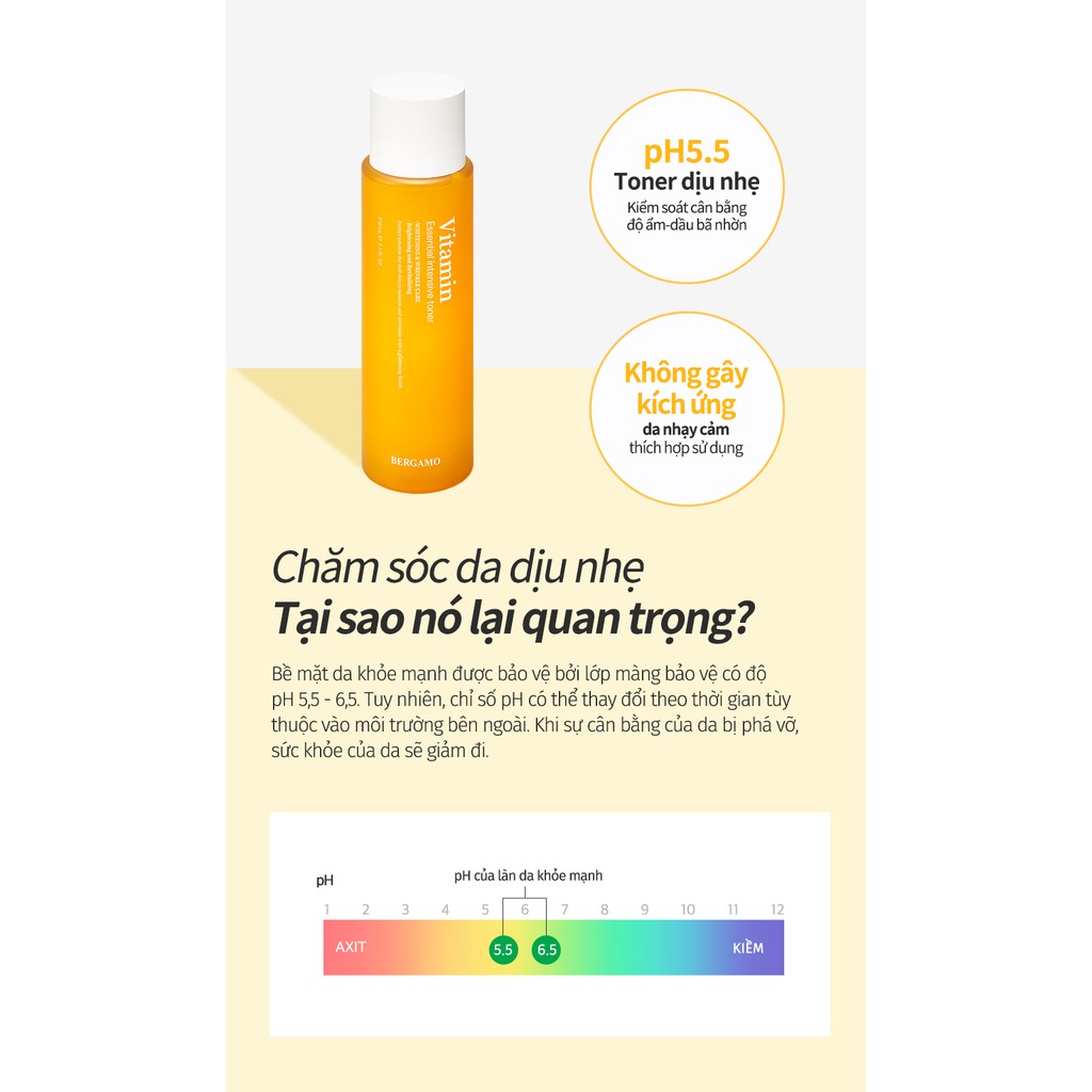 Toner Bergamo vitamin dưỡng chất cho da nhạy cảm 210ml