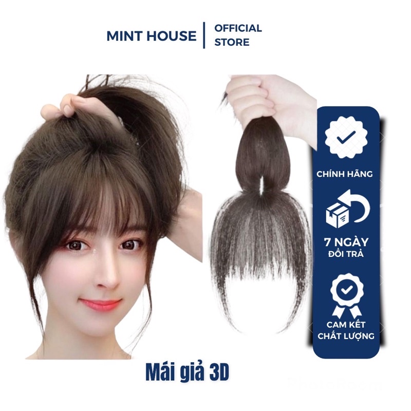 Tóc mái giả 3d có rãnh da đầu