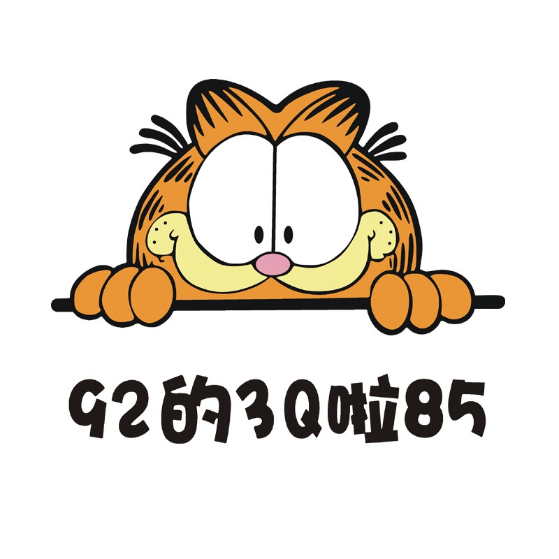 Dễ Thương Sticker Dán Trang Trí Kính Chiếu Hậu Xe Hơi Hình Mèo Garfield Đáng Yêu