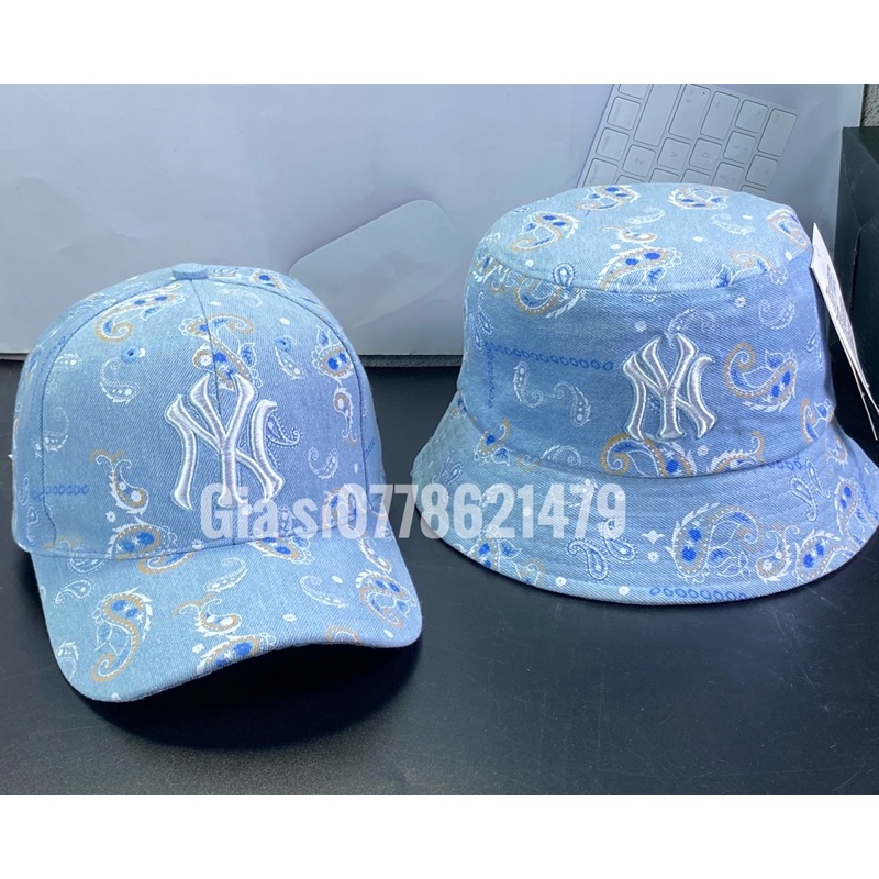 combo nón cặp jean - mũ lưỡi Và vành Bucket hàn quốc full tem năng động unisex