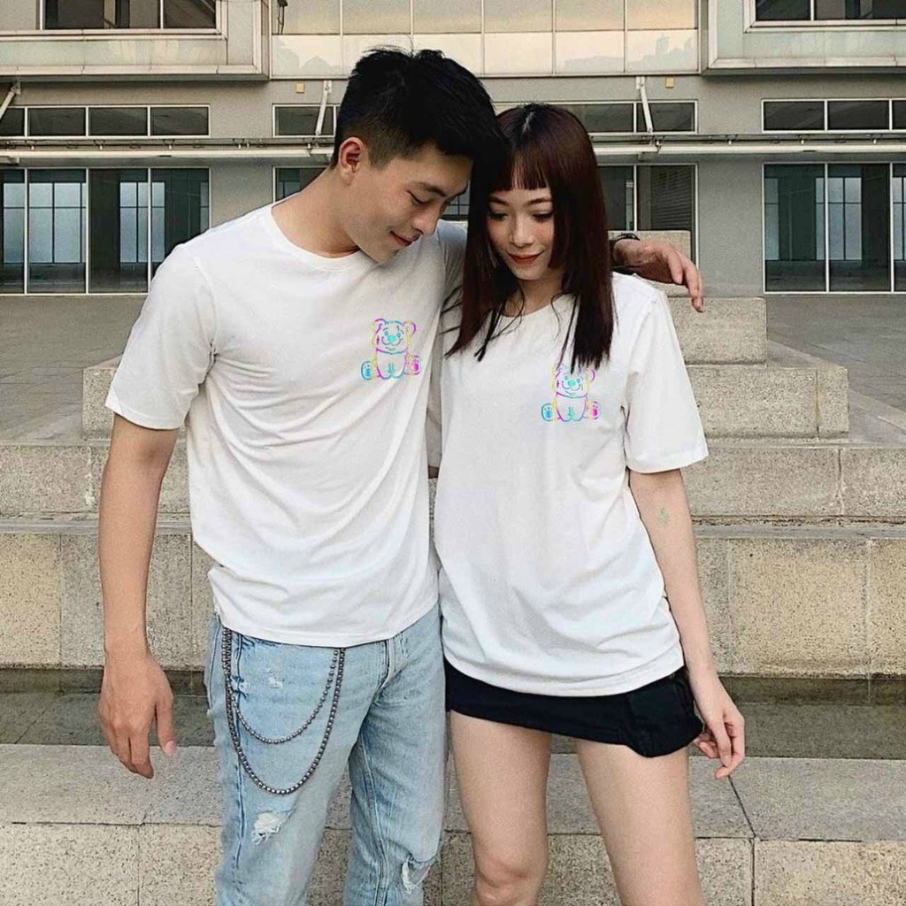 Áo Thun Unisex Tay Lỡ Phản Quang in Gấu LOVE & PEACE OverSize Form rộng 3 Màu