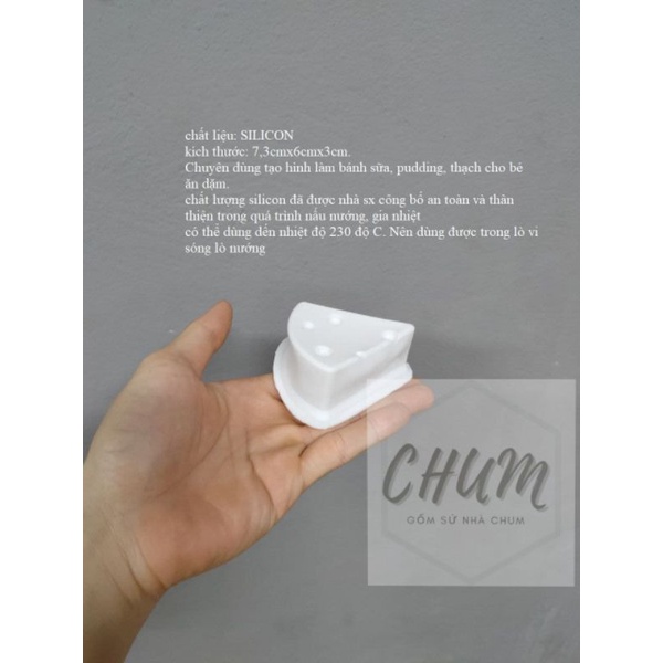 Khuôn silicone hình phô mai làm bánh, đậu hũ, panna cotta cho bé