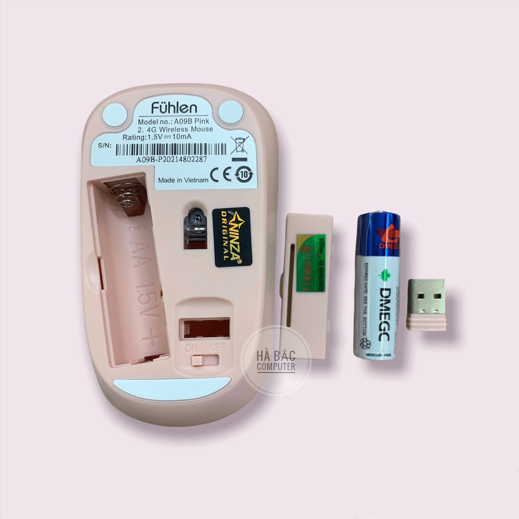 Chuột Không Dây FUHLEN A09B Màu Hồng ( Pink ) - Chuột Máy Tính Văn Phòng Chính Hãng