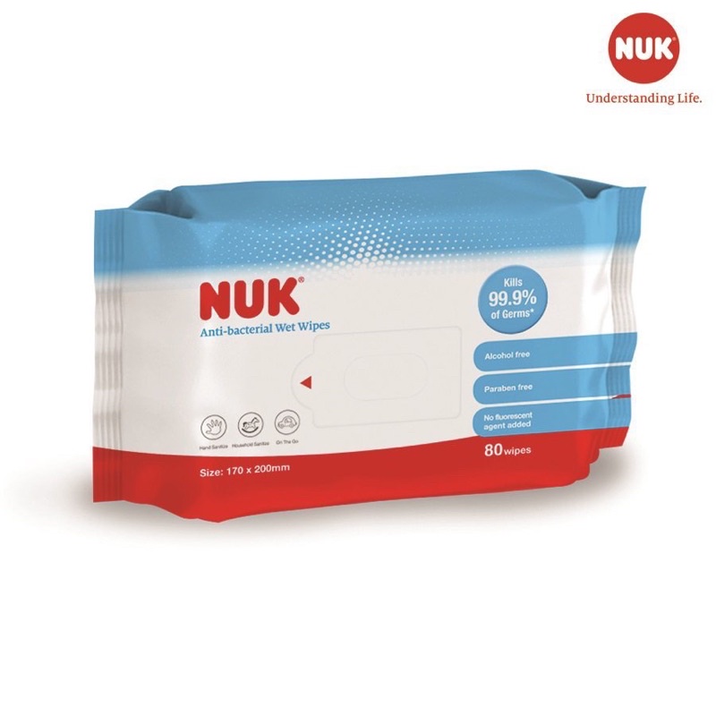 Nuk - Khăn ướt diệt khuẩn không chứa cồn 80 tờ NU386