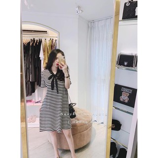 Váy kẻ cổ nơ siêu xinh