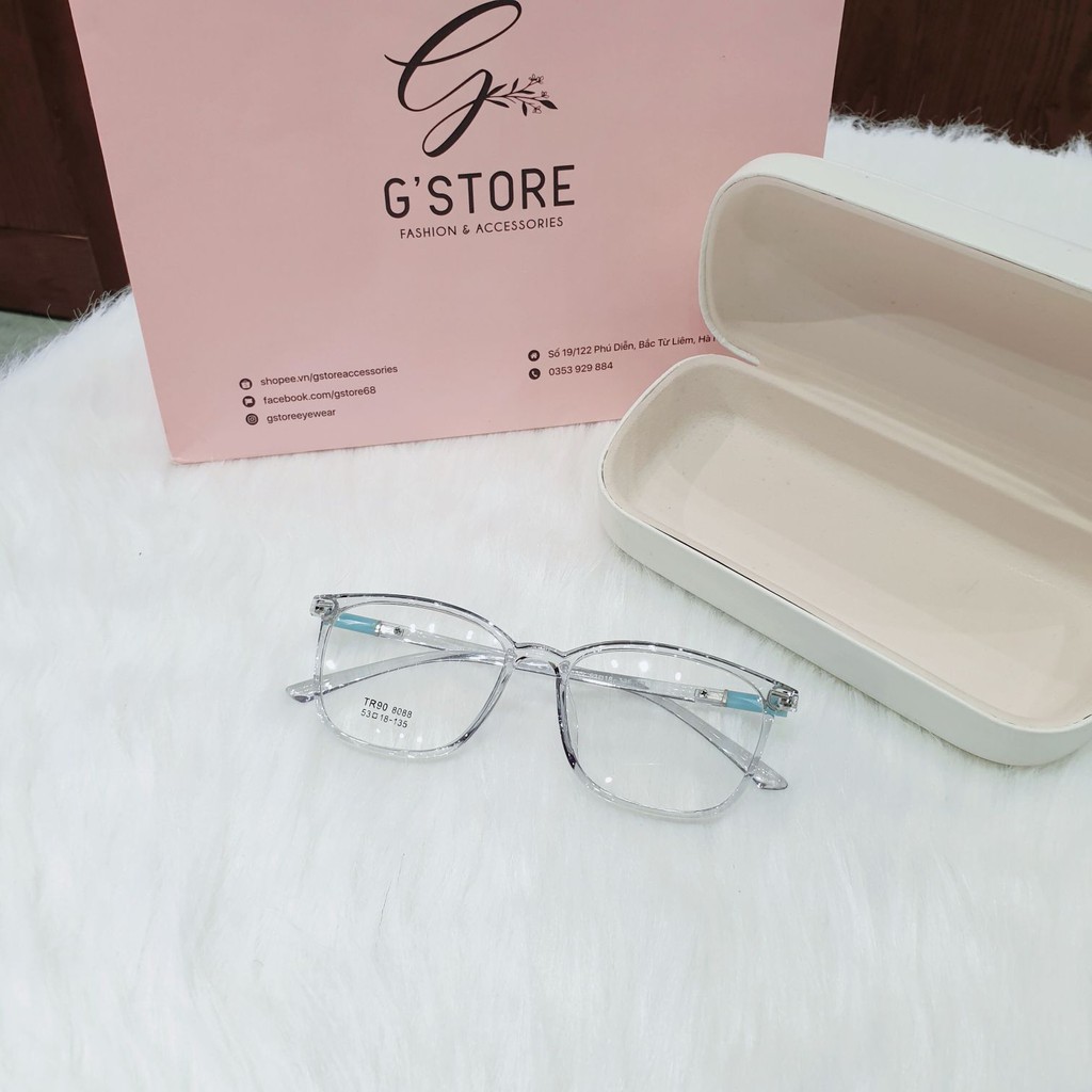 Kính mắt vuông bầu gọng dẻo Qiwa Eyewear 8088, Gọng kính cận nhựa dáng basic dễ đeo | BigBuy360 - bigbuy360.vn