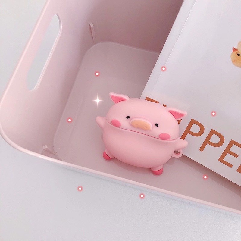 Vỏ bảo vệ bao đựng tai nghe ✔️ case airpod 1 2 Pro ✔️ Lợn hồng