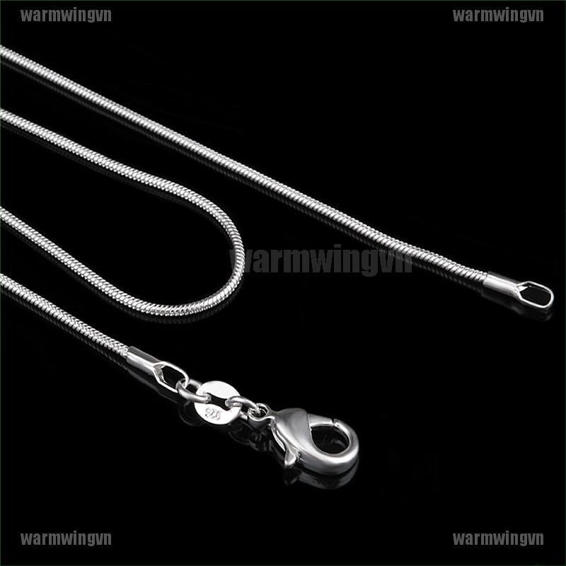 Vòng cổ Mạ Bạc 925 1mm Thời Trang 16 &quot;18&quot; 20 &quot;22&quot; 24 &quot;925