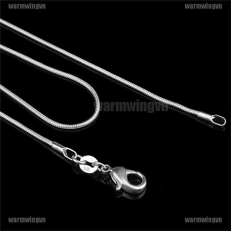 Fashion 925 Sterling Silver Plated Stamp 925 Snake Chain 1mm Necklace 16" 18" 20" 22" 24" ingvn