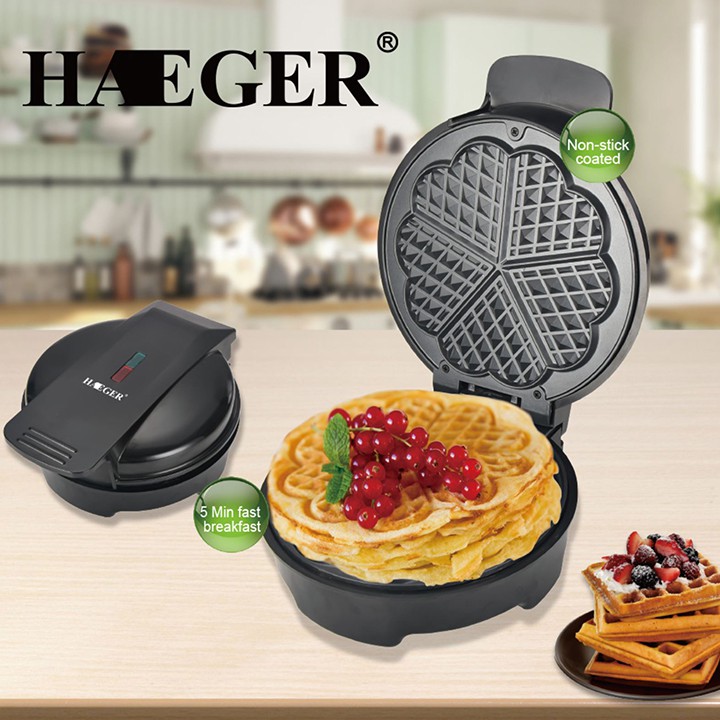 Máy nướng bánh kẹp tàn ong, bánh waffle khuôn trái tim đơn Haeger