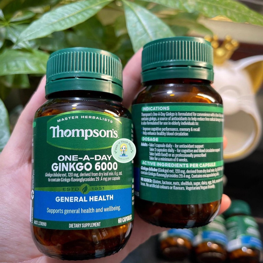 Viên uống bổ não Thompson's Ginkgo 6000mg 60 viên của Úc