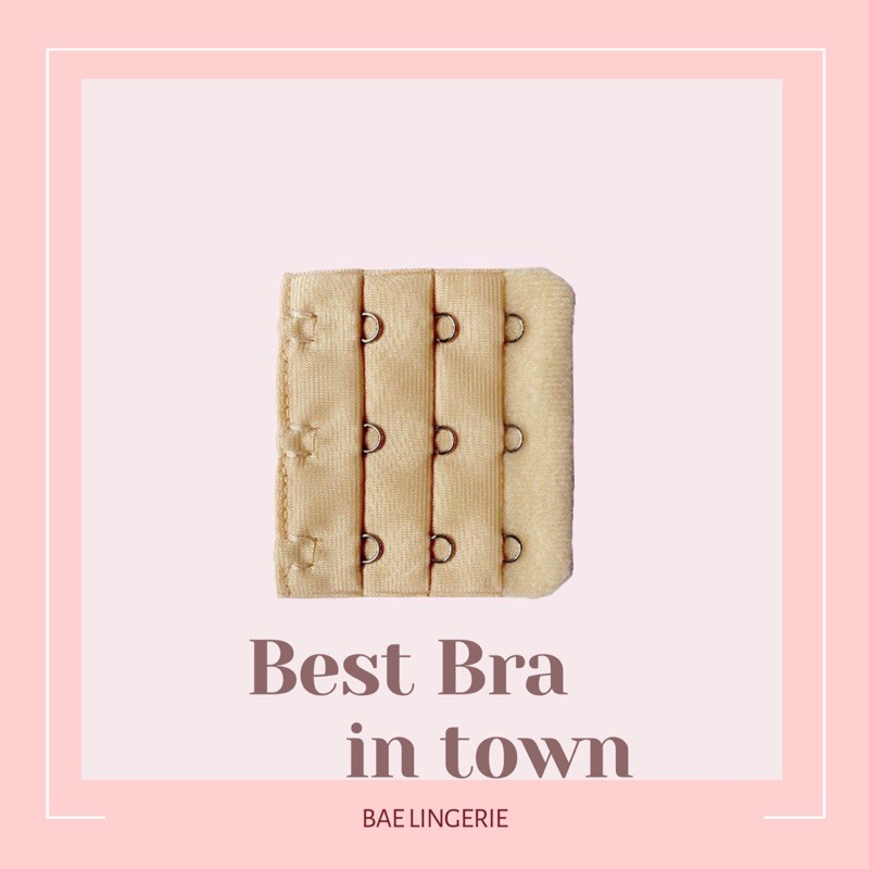 Miếng móc nối áo ngực bằng thép không gỉ loại 2 móc 3 móc màu trắng đen kem - Bae Lingerie | BigBuy360 - bigbuy360.vn