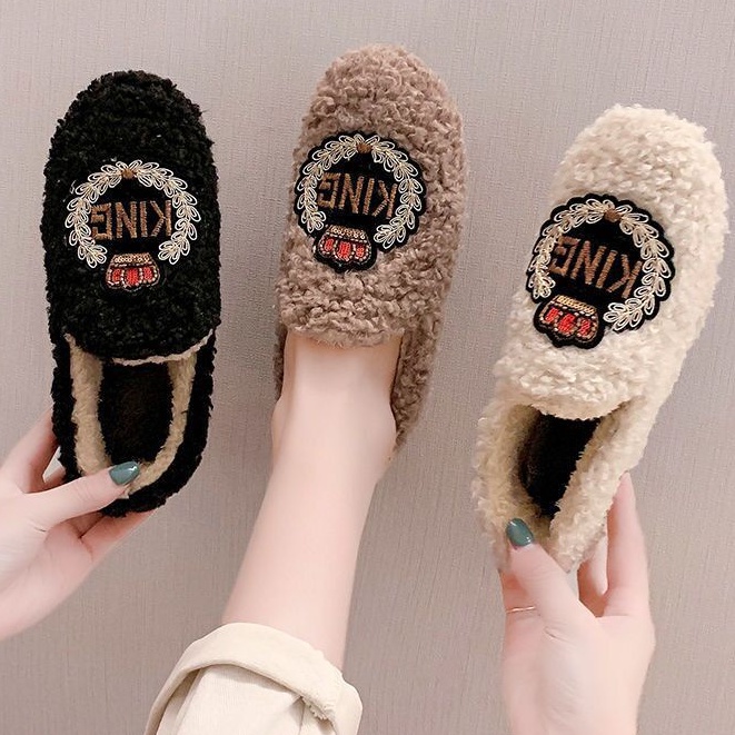 Giày lười nữ mùa đông phiên bản Hàn Quốc ấm áp hàng Quảng Châu - #giay