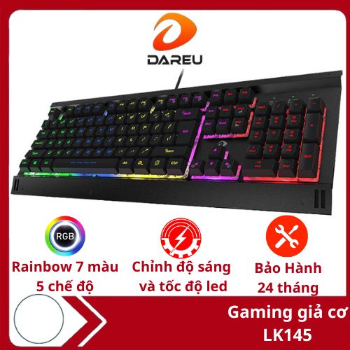 Bàn phím Gaming giả cơ có dây DareU LK145 Led Rainbow 7 màu nhiều hiệu ứng