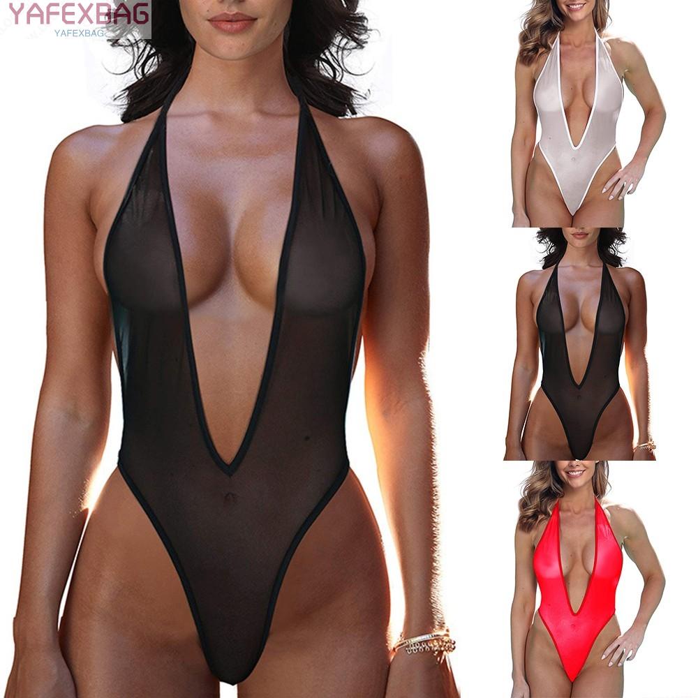 Women's Sleepwear Attractive Backless Lingerie Mesh See-through Thong
