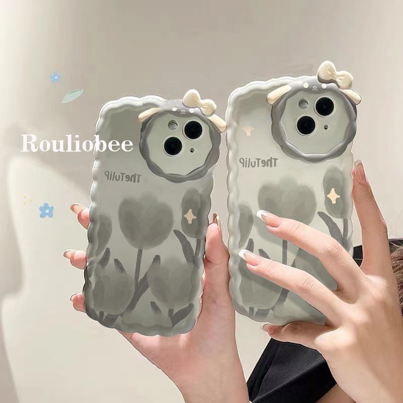 Ốp lưng iphone Ốp Điện Thoại Mềm In Hình Hoa Tulip Cho iPhone14promax 7plus / 8 / xs 11 xr 6 12 / 13-Rk Case