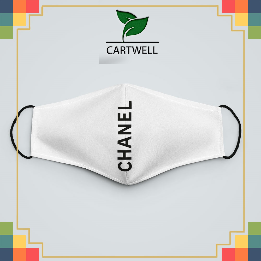 Khẩu trang vải 2 da C.h.a.n.e.l_605 CARTWELL chất liệu vải mềm dày 2 lớp chống nắng phòng dịch bệnh lọc ô nhiễm