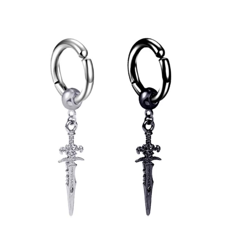 Bông Tai Nam Loại Kẹp Ko Cần Bấm Lỗ Tai Titan Ko Đen TT 4289 - 1 Cái