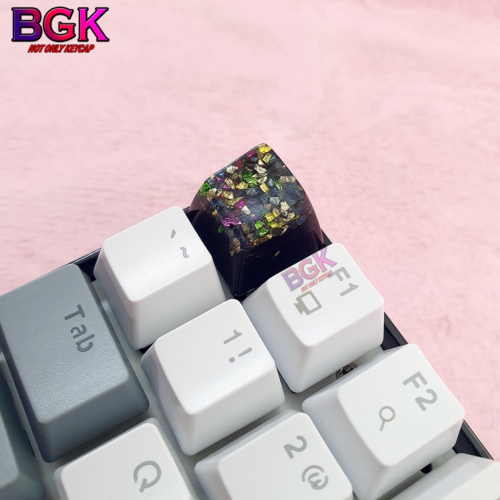 Keycap Lẻ Tinh Thể Ngũ Sắc ColorFul Crystal Keycap SA profile ( keycap resin độc lạ )( Keycap Artisan )