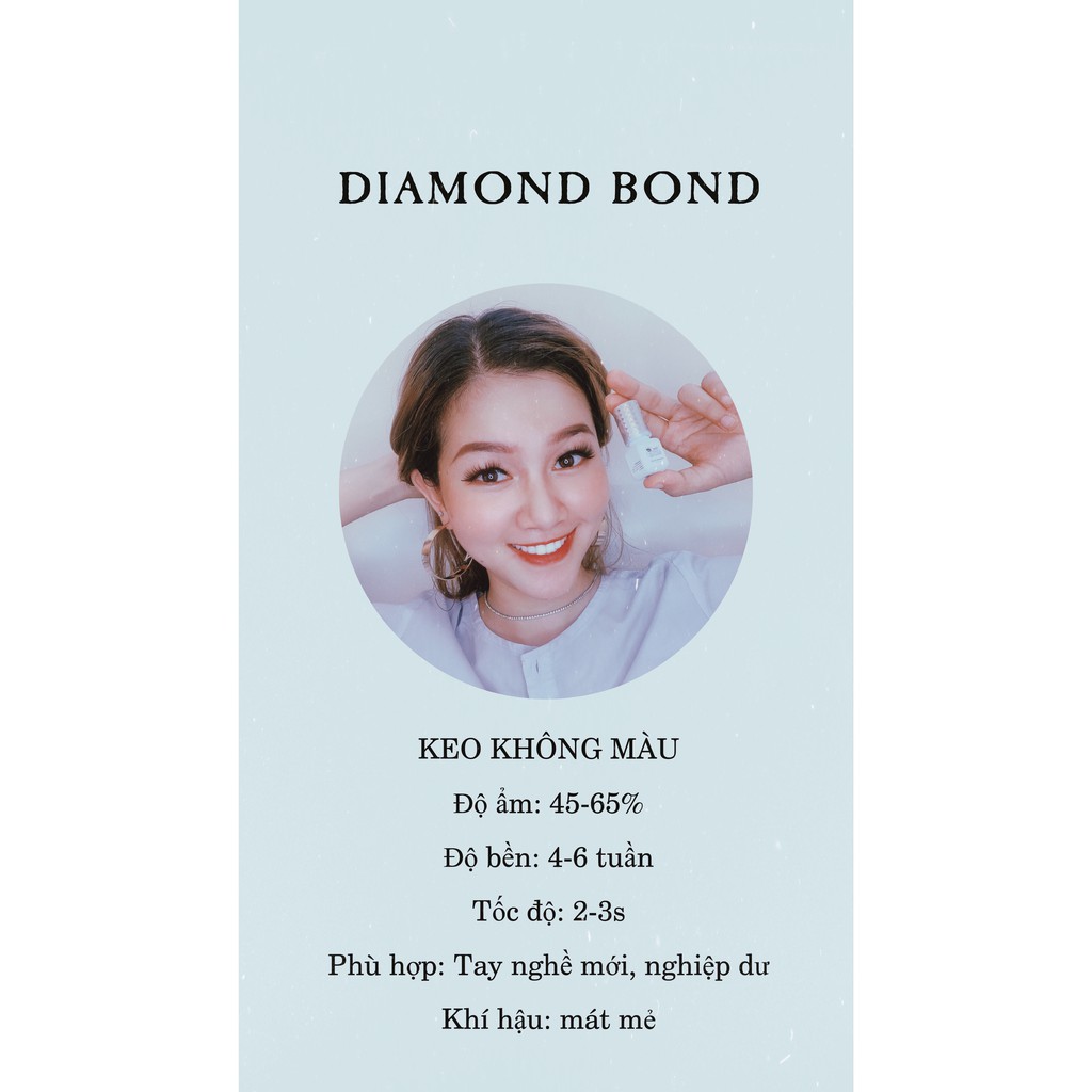 Keo Nối Mi Không Màu Hani Diamond Bond - Màu Trong Suốt Giúp Chân Keo Nhỏ - Khô Vừa, Siêu Bền Không Cay
