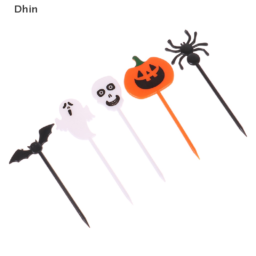 Set 10 Nĩa Ăn Trái Cây / Bánh Ngọt Bằng Nhựa Phong Cách Halloween