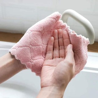 Khăn lau đa năng bếp, bát đĩa, cốc chén thấm nước tốt chống dính dầu mỡ hai mặt loại to 15x26cm SIÊU RẺ 1K MH284