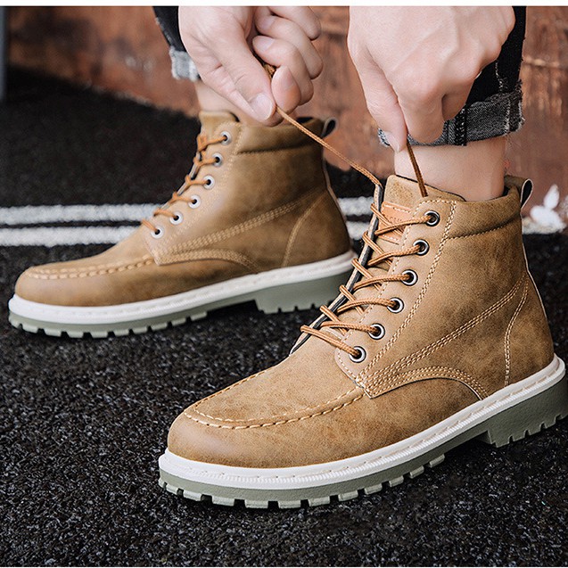 Giày Boot da nam cao cấp - Giày cao cổ nam đế xuồng - cực Men - cực Bụi - cực Chất | BigBuy360 - bigbuy360.vn