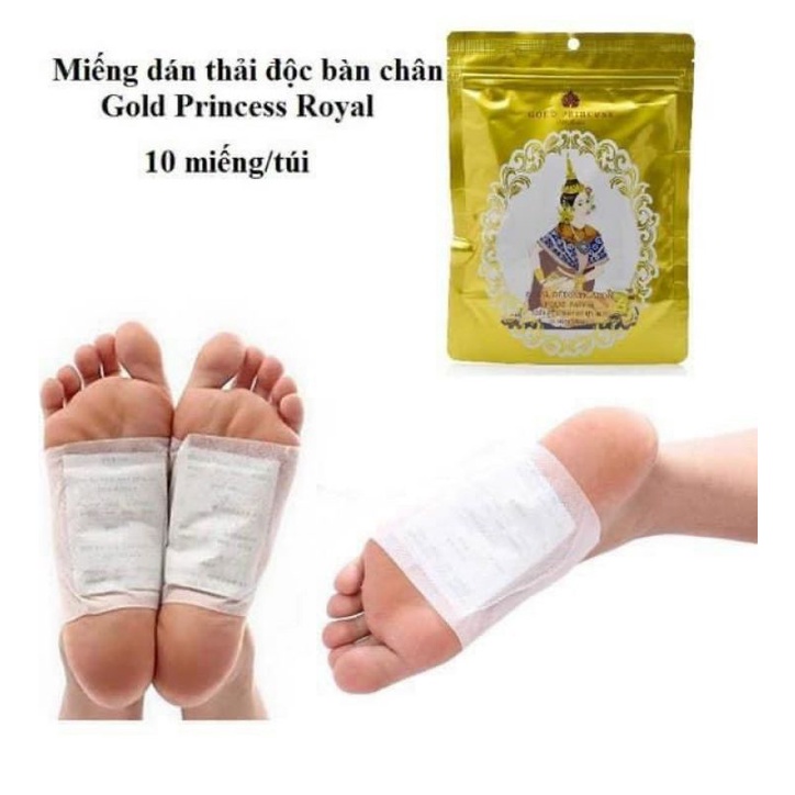 Túi 10 miếng dán thải độc chân Gold Princess Royal thái lan