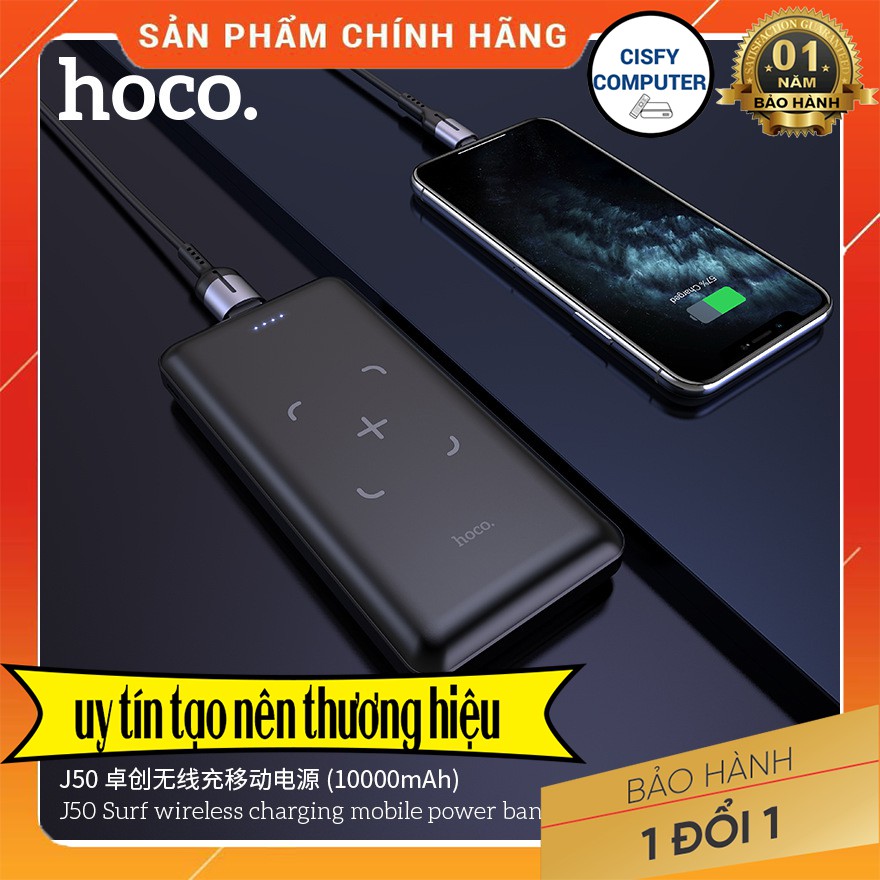 🌟CHÍNH HÃNG 🌟 Sạc Dự Phòng Hoco. J50 10.000mAh Màn Hình Led - Sạc Điện Thoại Không Dây - Full Kết Nối - Bảo Hành 12T