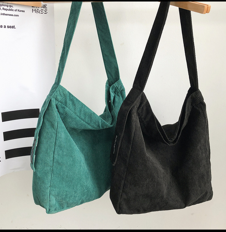 Túi đeo vai vải canvas cỡ lớn phong cách Hàn Quốc thời trang cho nữ