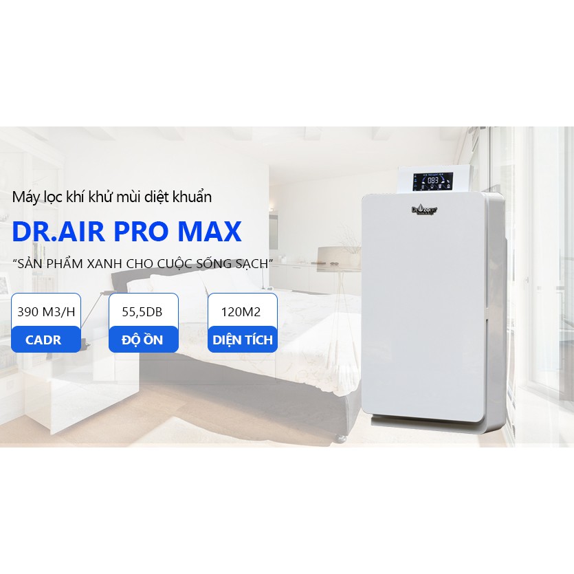 Máy lọc không khí, khử mùi, diệt khuẩn ,diệt vi rút, khử trùng Dr.Air Pro Max