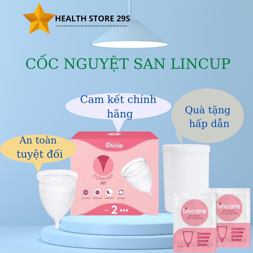 Cốc nguyệt san lincup health store cốc nguyệt san silicon y tế nhập khẩu từ Mỹ chính hãng