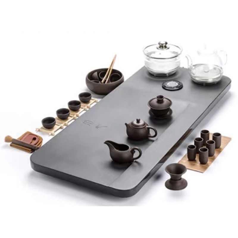 Khay trà điện đá đen nguyên khối tự động