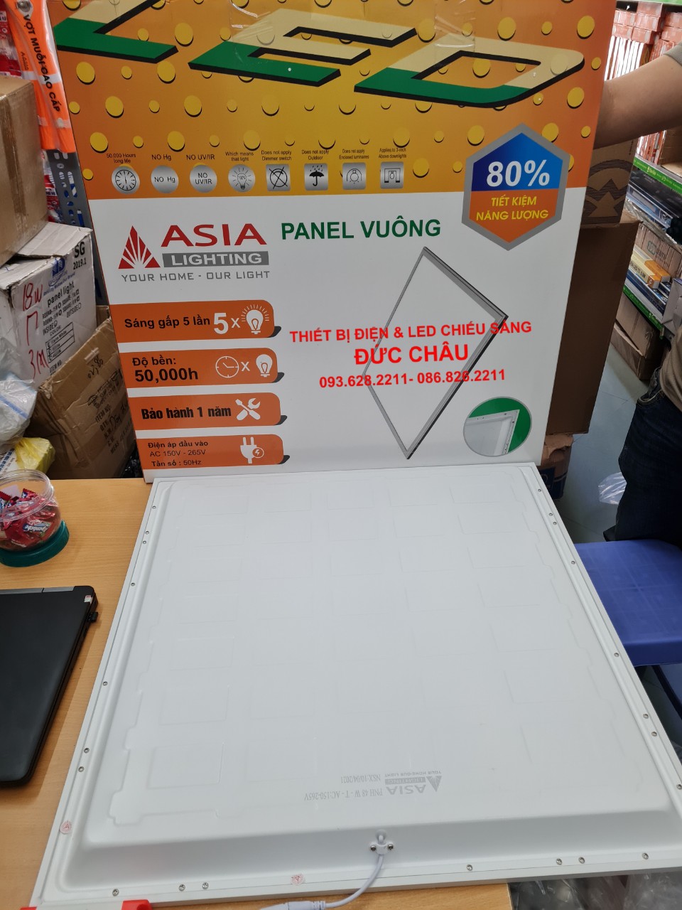 Đèn LED Panel Âm Trần 600x600 48W Cao Cấp ASIA