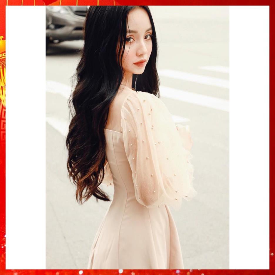 Đầm dự tiệc tay phồng đính hạt nữ tính tôn dáng | BigBuy360 - bigbuy360.vn
