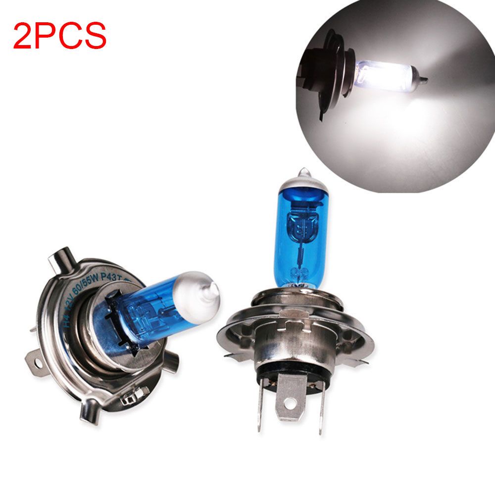 Set 2 Bóng Đèn Pha Xenon Halogen 60 / 55w H4 / 9003 / Hb2 5000k Ánh Sáng Trắng Nhiều Màu