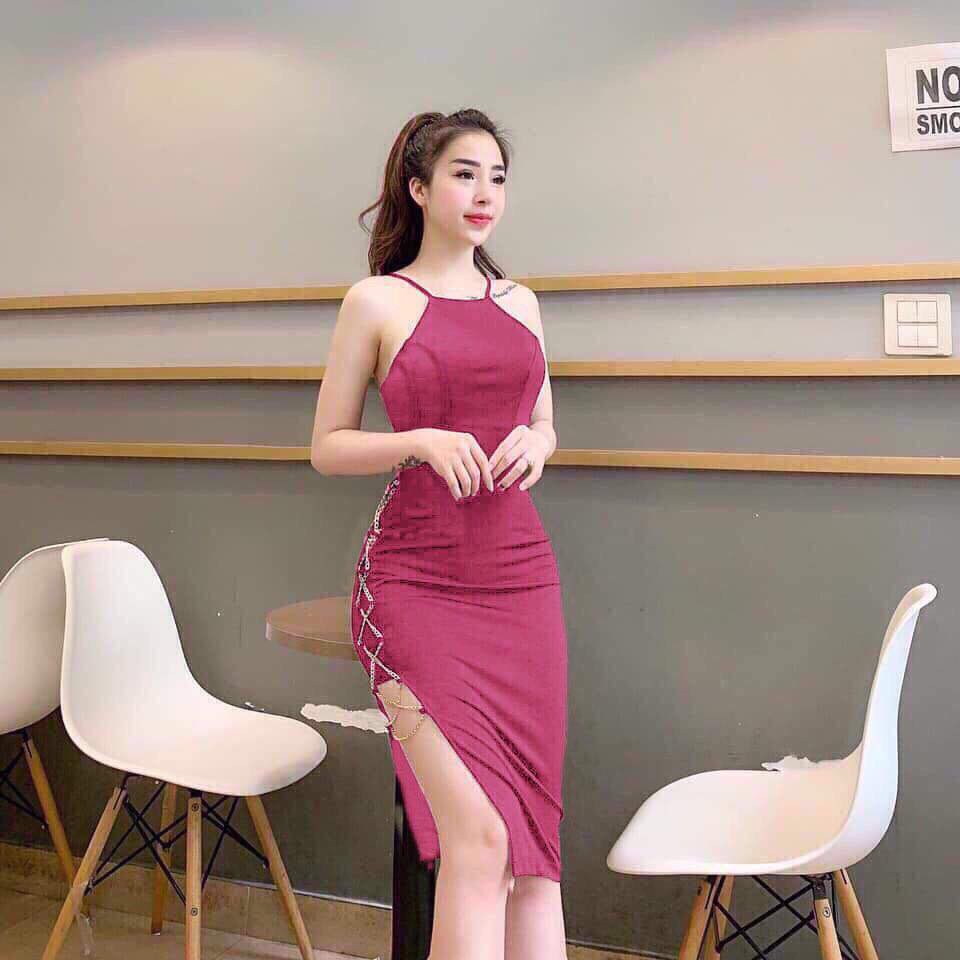 Váy yếm đan dây ôm body siêu quyến rũ thời trang thiết kế Arava vy55
