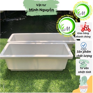 SIÊU RẺ COMBO 5 Chậu chữ nhật trồng rau hoa thông minh, máng trồng rau thông minh, chậu trồng cây ban công