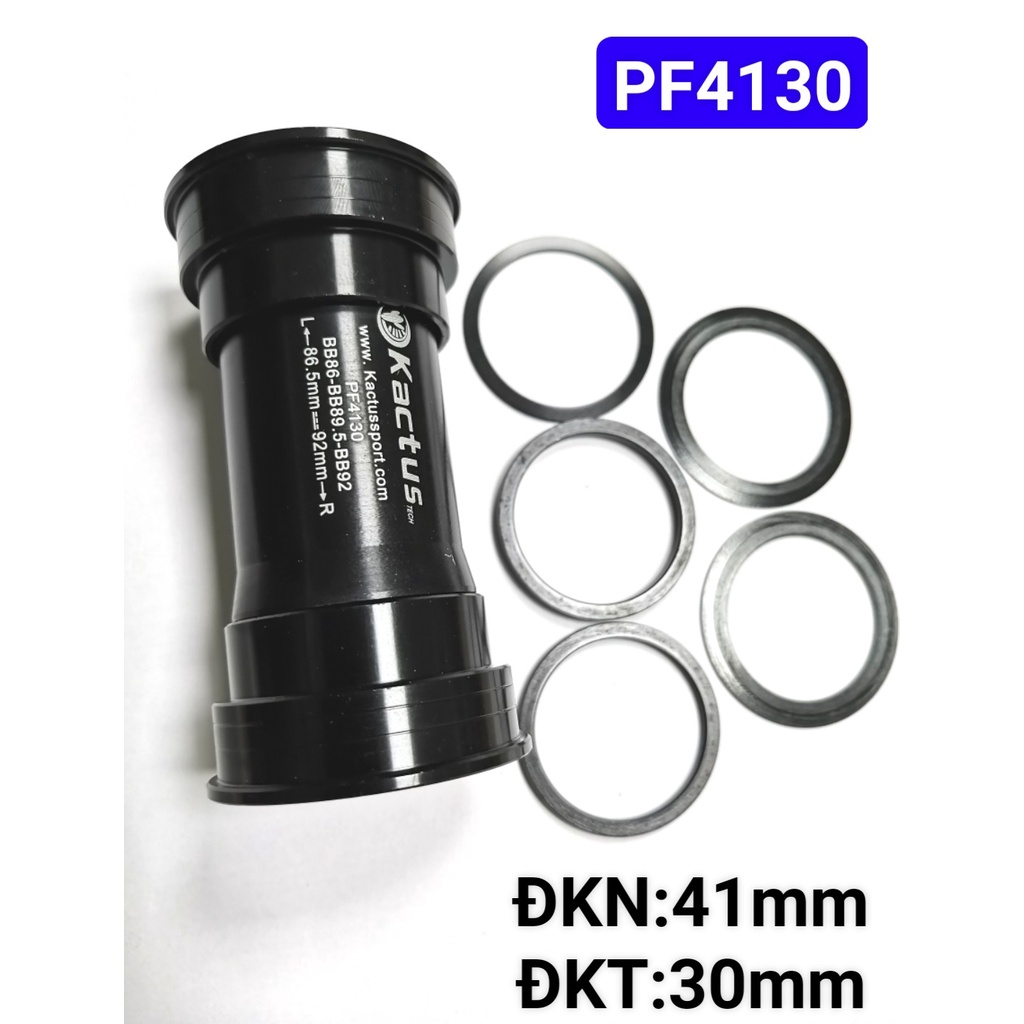 Trục Giữa Dòng Ép vòng ngoài 41mm, cốt giò 24mm, PF4124,PF4124LS,PF41DUB,PF4130 Ceramic Kactus Cho Xe Đạp