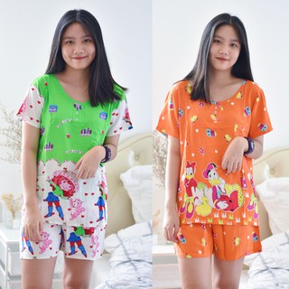 Đồ bộ mặc nhà vải Tole loại 1 kiểu quần đùi áo có tay