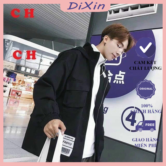 Áo Khoác Kaki Lót Dù In Logo Chữ THE TAEAKISH Phù Hợp Mọi Lứa Tuổi