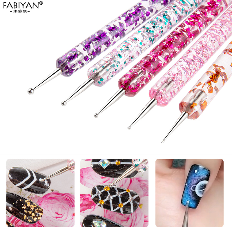 Set 5 cọ chấm móng tay FABIYAN hai đầu trang trí móng tay nghệ thuật