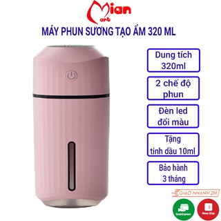 Máy phun sương  mini- máy tạo ẩm mini -  tạo độ ẩm ô tô tặng kèm tinh dầu bh 3 tháng - MIAN MART