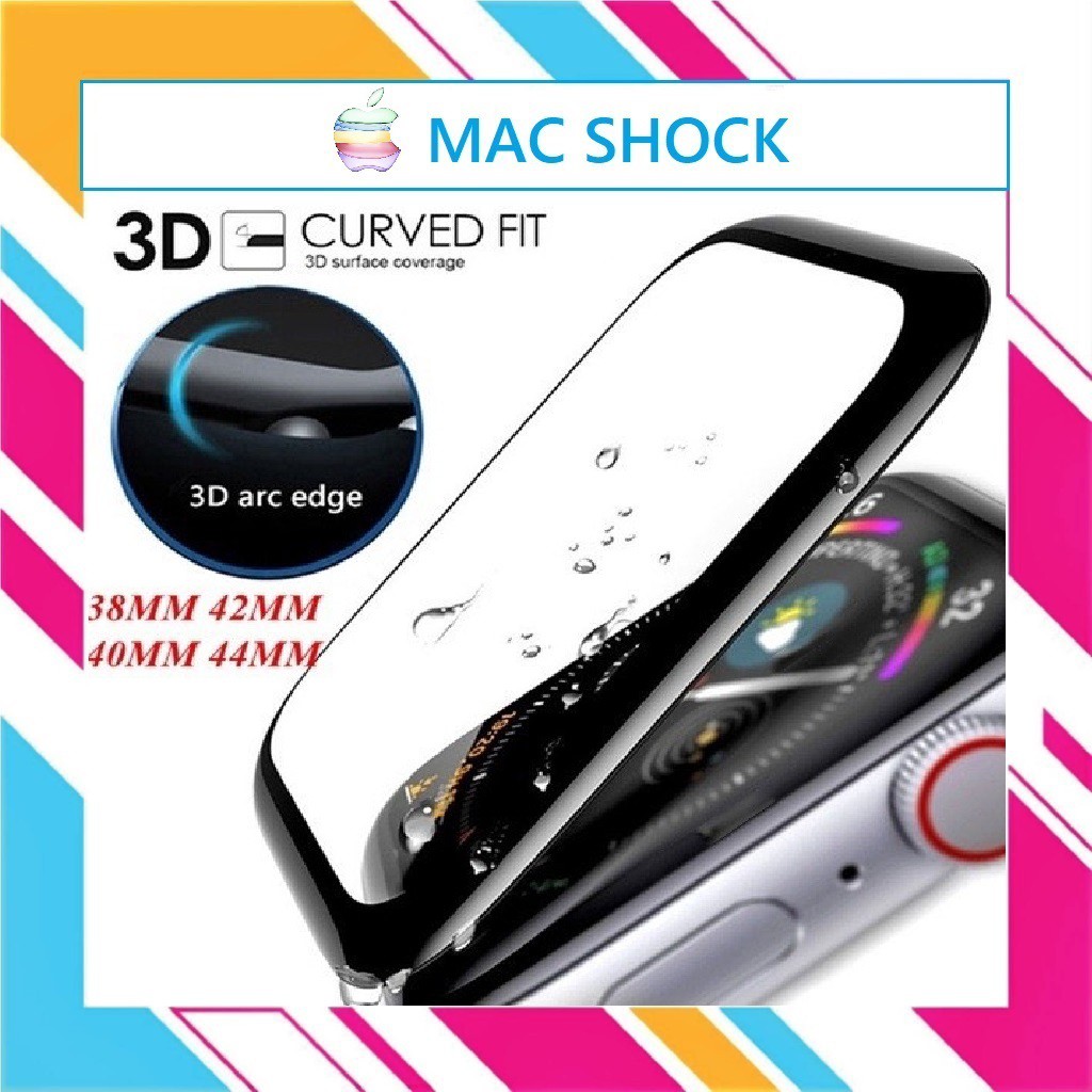 Kính cường lực dẻo 4D bảo vệ Apple Watch Seri 6,5,4,3,2,1 - MACSHOCK