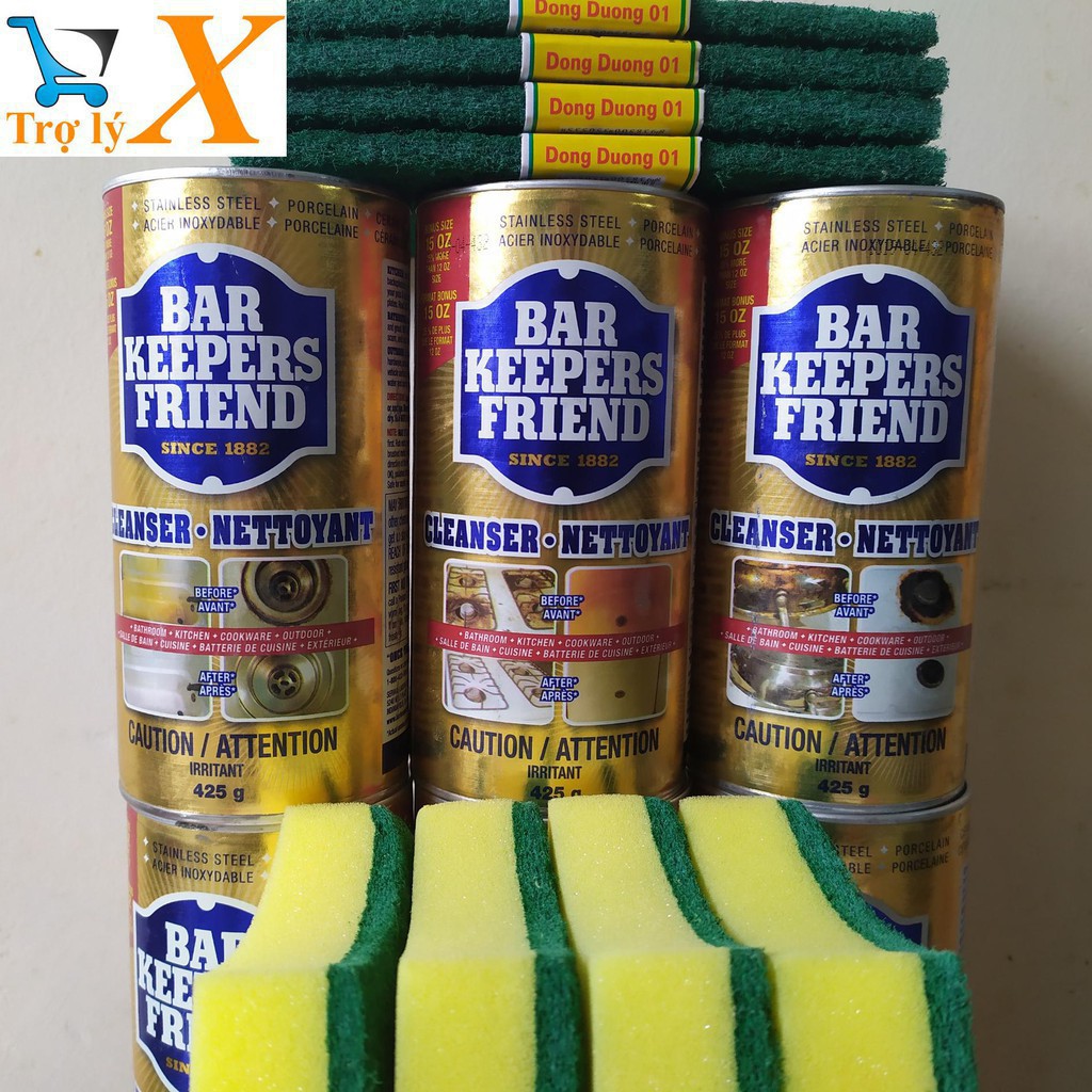 Bột làm sạch thần thánh - Bar keepers friend - sạch kính, vòi, xoong nồi, vết ố NK Mỹ BKF01