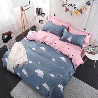 Bộ Vỏ Chăn Ga Gối Poly Cotton mây trắng